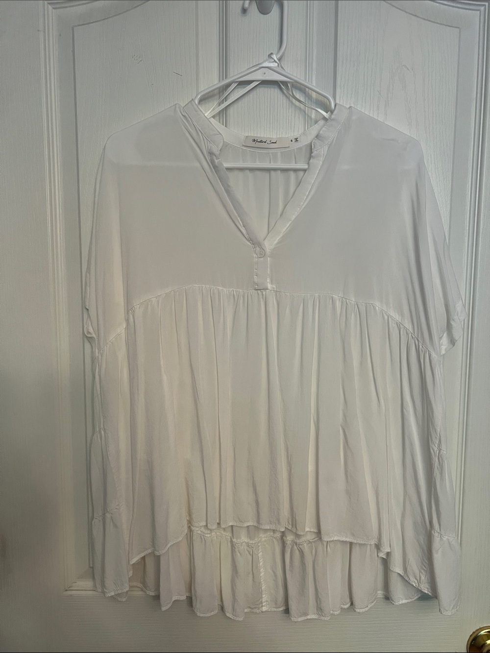 Lightweight White Women's Peasant Blouse